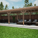 Douglas overkapping 300x1200cm met overstek Verando